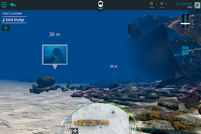 Reef Interactive App Tauchmodus