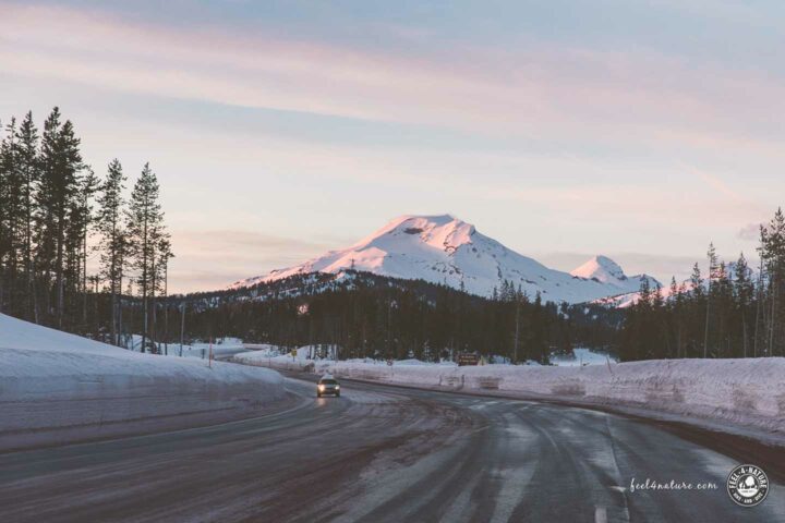 Winterurlaub in Oregon am Mount Bachelor.